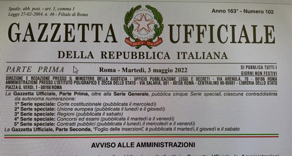 ASSISTENTE DI STUDIO ODONTOIATRICO – PUBBLICAZIONE IN G.U. DEL DPCM 9 MARZO 2022